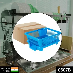 0607B Plastic Sink Dish Drainer Drying Rack (With Brown Box)