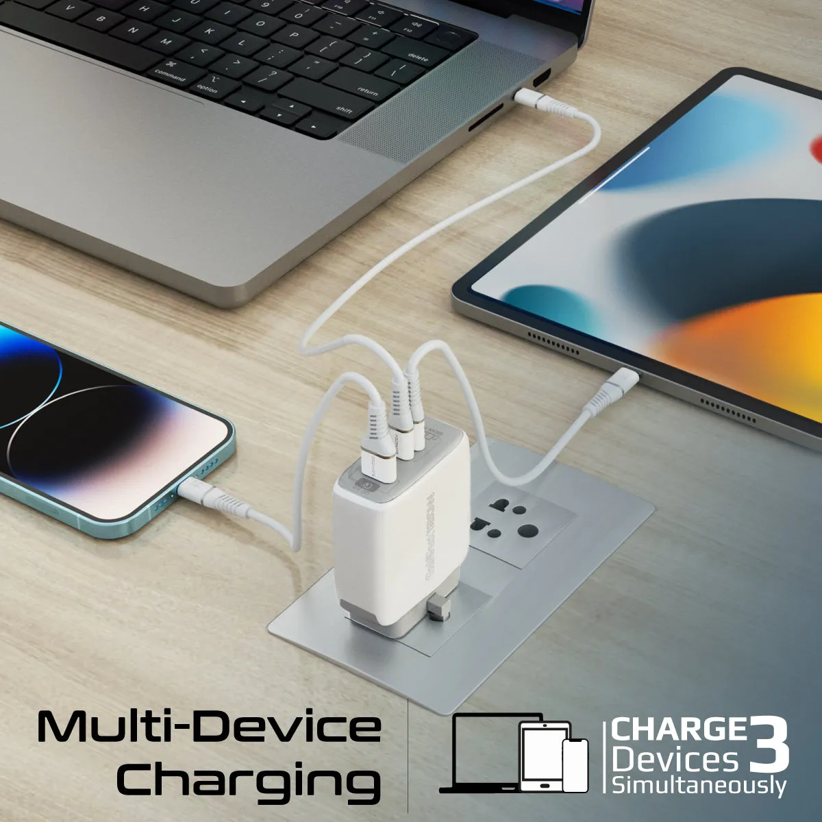 120W Super-speed GaNFast™ Charger with Power Delivery & Quick Charge 3.0