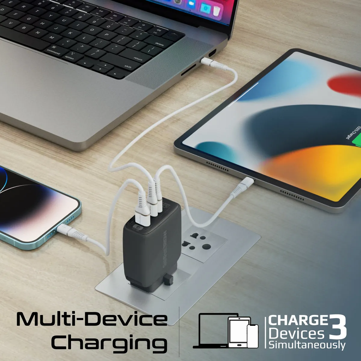 120W Super-speed GaNFast™ Charger with Power Delivery & Quick Charge 3.0