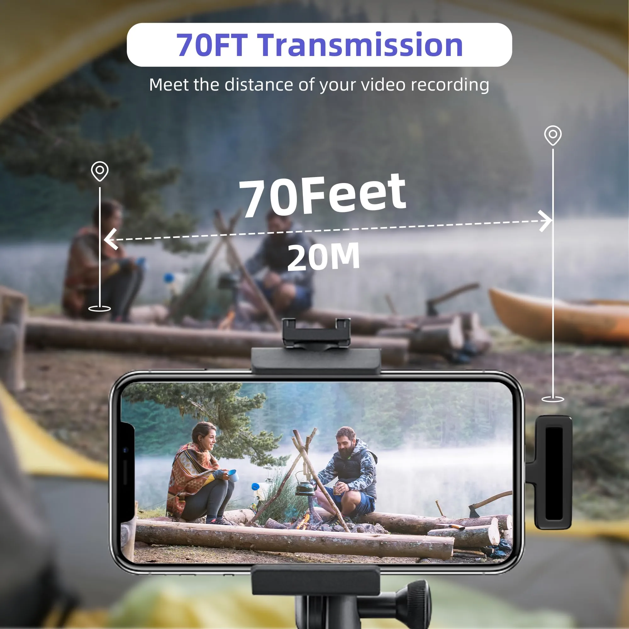 2-in-1 Wireless Lavalier Microphone for iPhone iPad with Charging Case - Mini Microphone Lapel Mic for Video Recording - Tiny Clip on Microphone Phone Mic for Podcast Camera Vlogging YouTube Tiktok