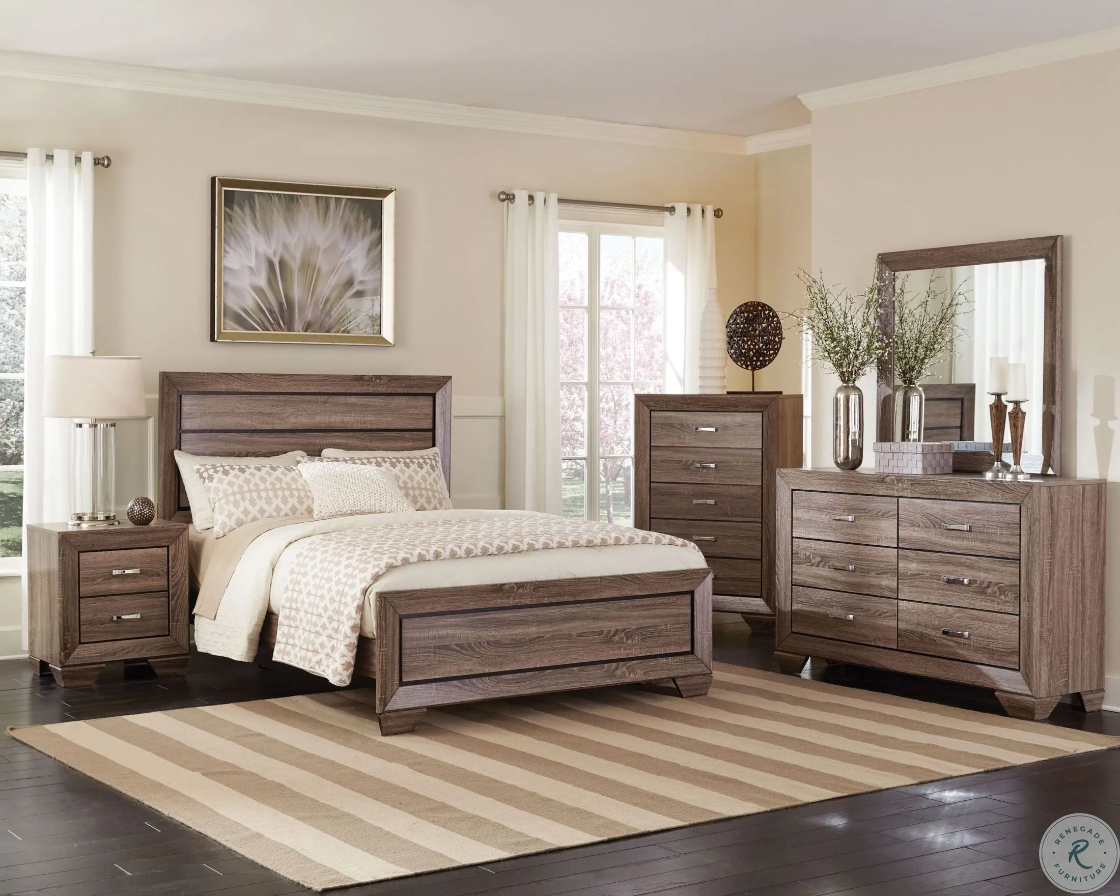 204190KE-S5 E KING 5PC SET (KE.BED,NS,DR,MR,CH)