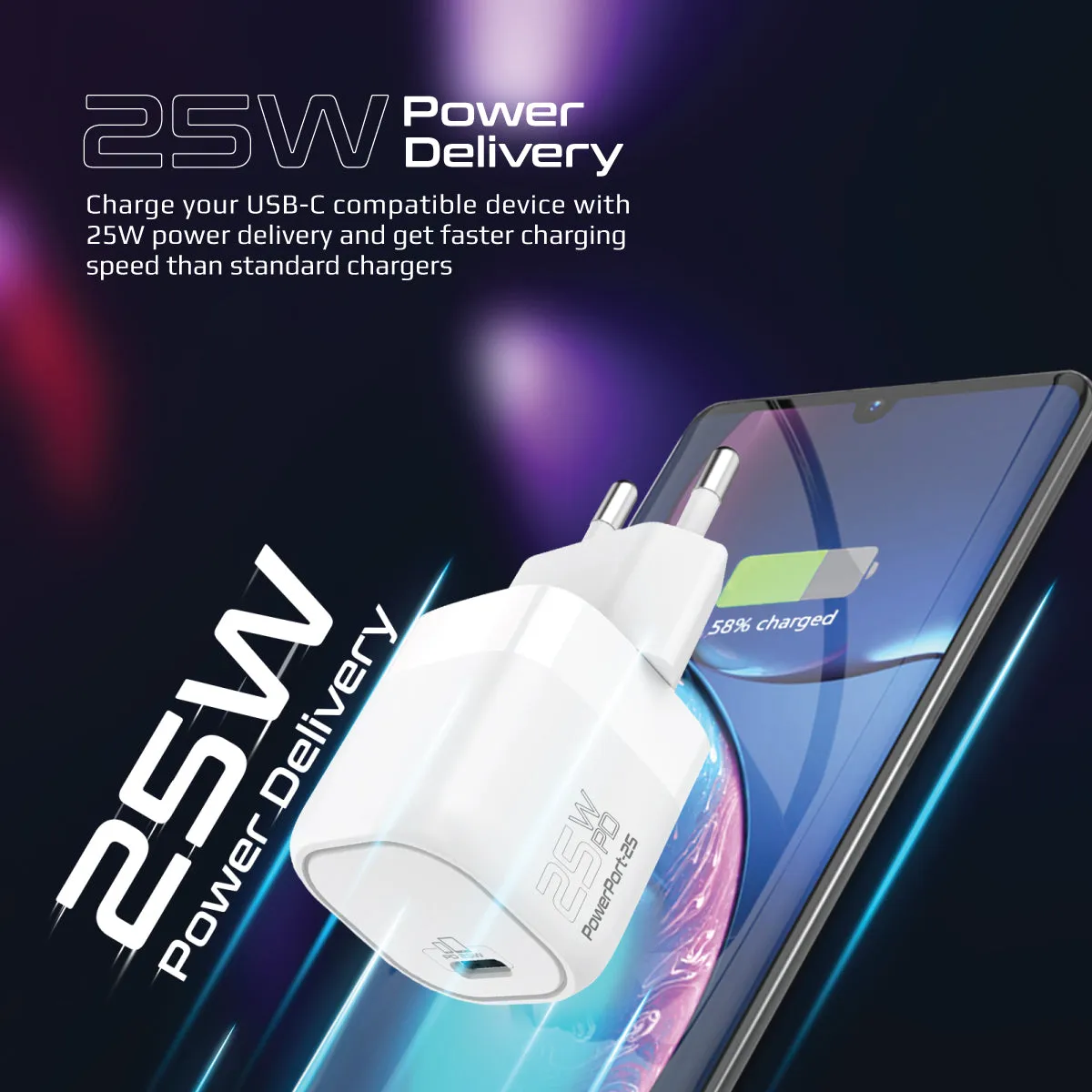 25W Power Delivery USB-C Wall Charger