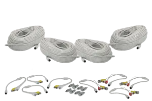 4 pack of 100FT universal surveillance security camera extension cables