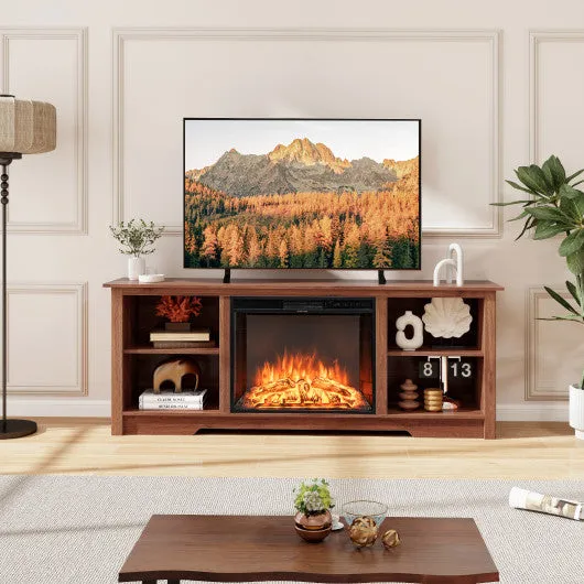 70-Inch TV Stand for up to 75" Flat Screen TVs with Adjustable Shelves-Walnut