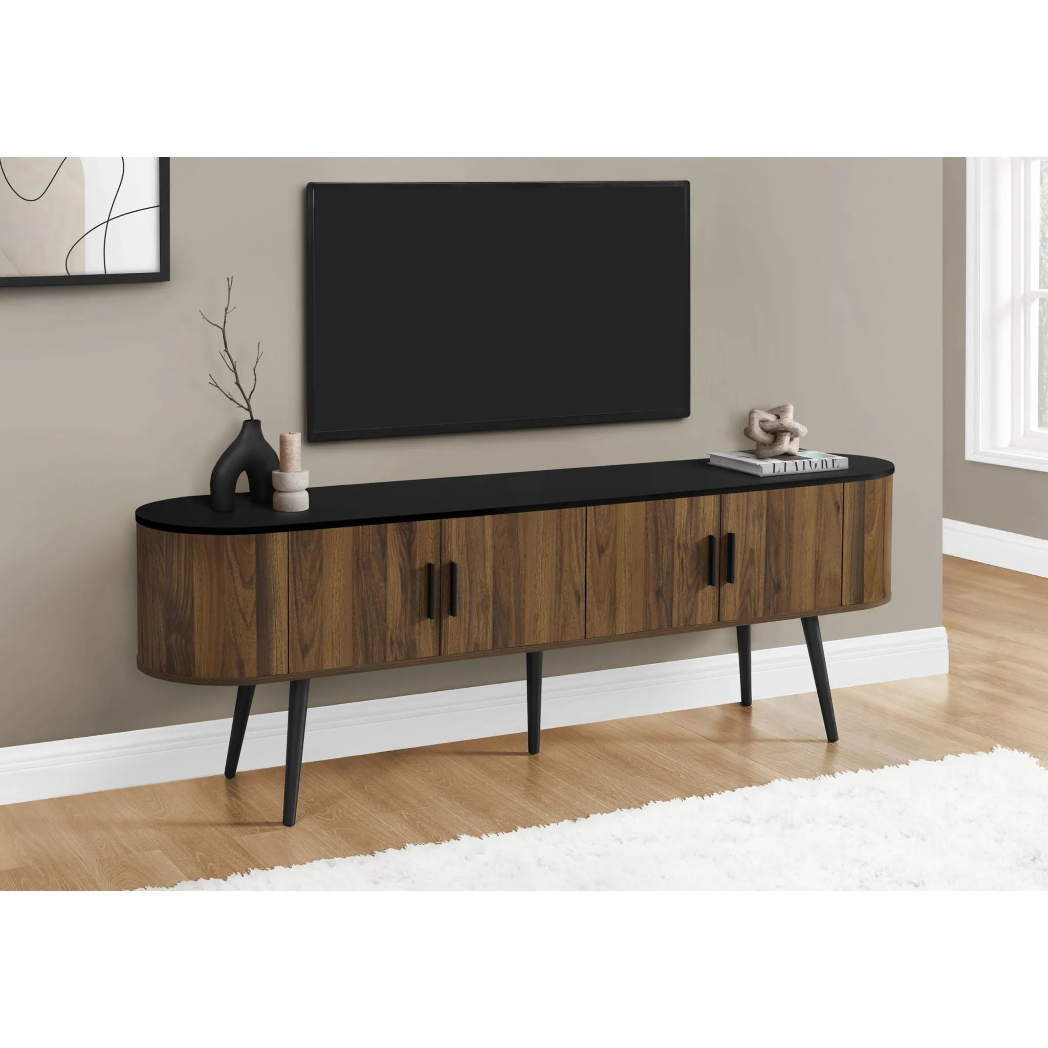 72" TV Stand - Black/Brown