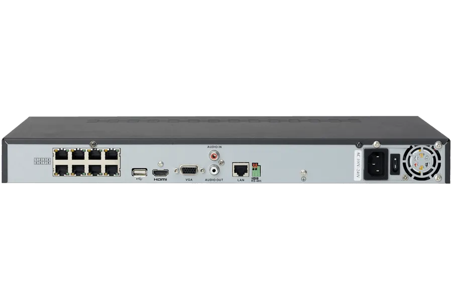 8-channel security NVR with real-time 1080p recording