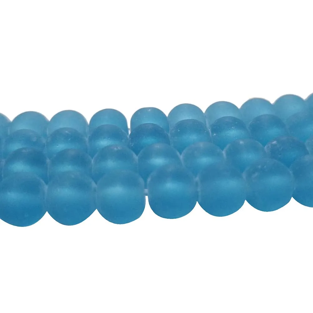 8 MM SUPER FINE QUALITY ORIGINAL TURQUOISE COLOR' ROUND Matt dull frosted finish BEADS' APPROX PIECES 52-54 BEADS SOLD BY PER LINE PACK