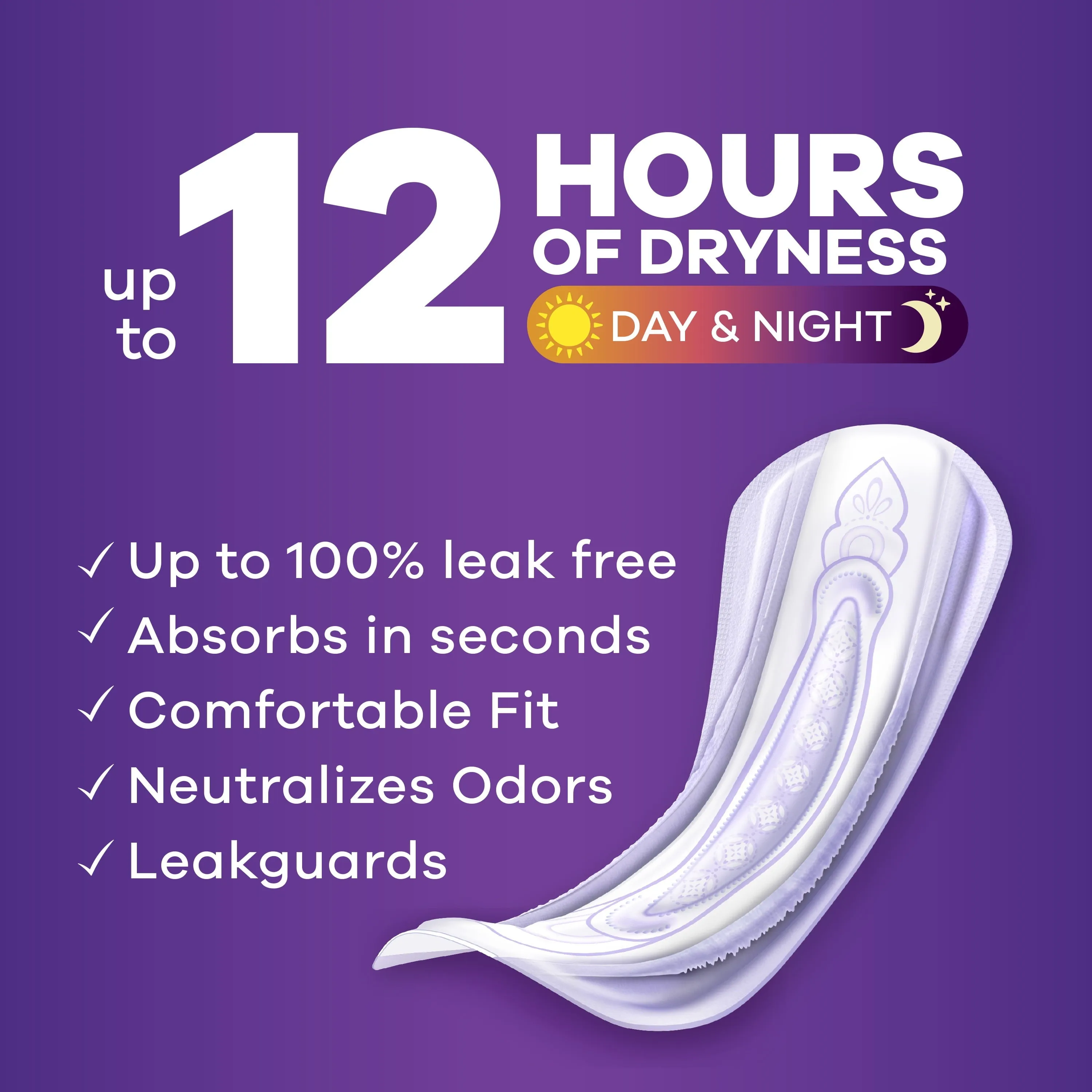 Always Discreet Incontinence Pads, Extra Heavy Absorbency, Long Length, 45 CT
