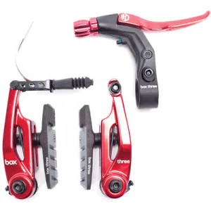 Box Three Brake Kit 85Mm Red  Three Mini V-Brake Kit Box Brakes