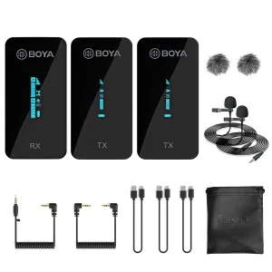 BOYA ULTRACOMPACT 2.4GHZ DUAL-CHANNEL WIRELESS MICROPHONE SYSTEM BY-XM6-S2