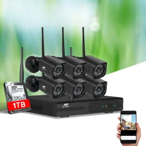 CCTV Wireless Security Camera System 8CH Home Outdoor WIFI 6 Square Cameras Kit 1TB