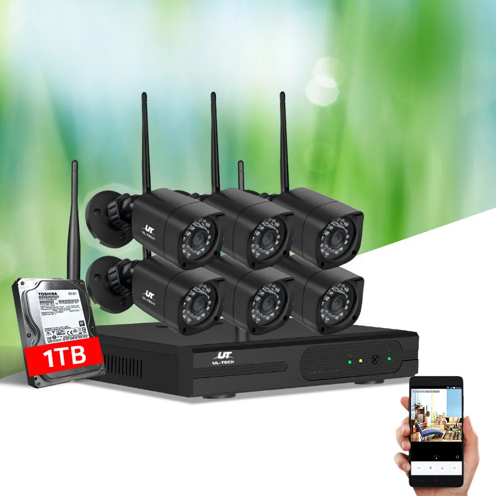 CCTV Wireless Security Camera System 8CH Home Outdoor WIFI 6 Square Cameras Kit 1TB
