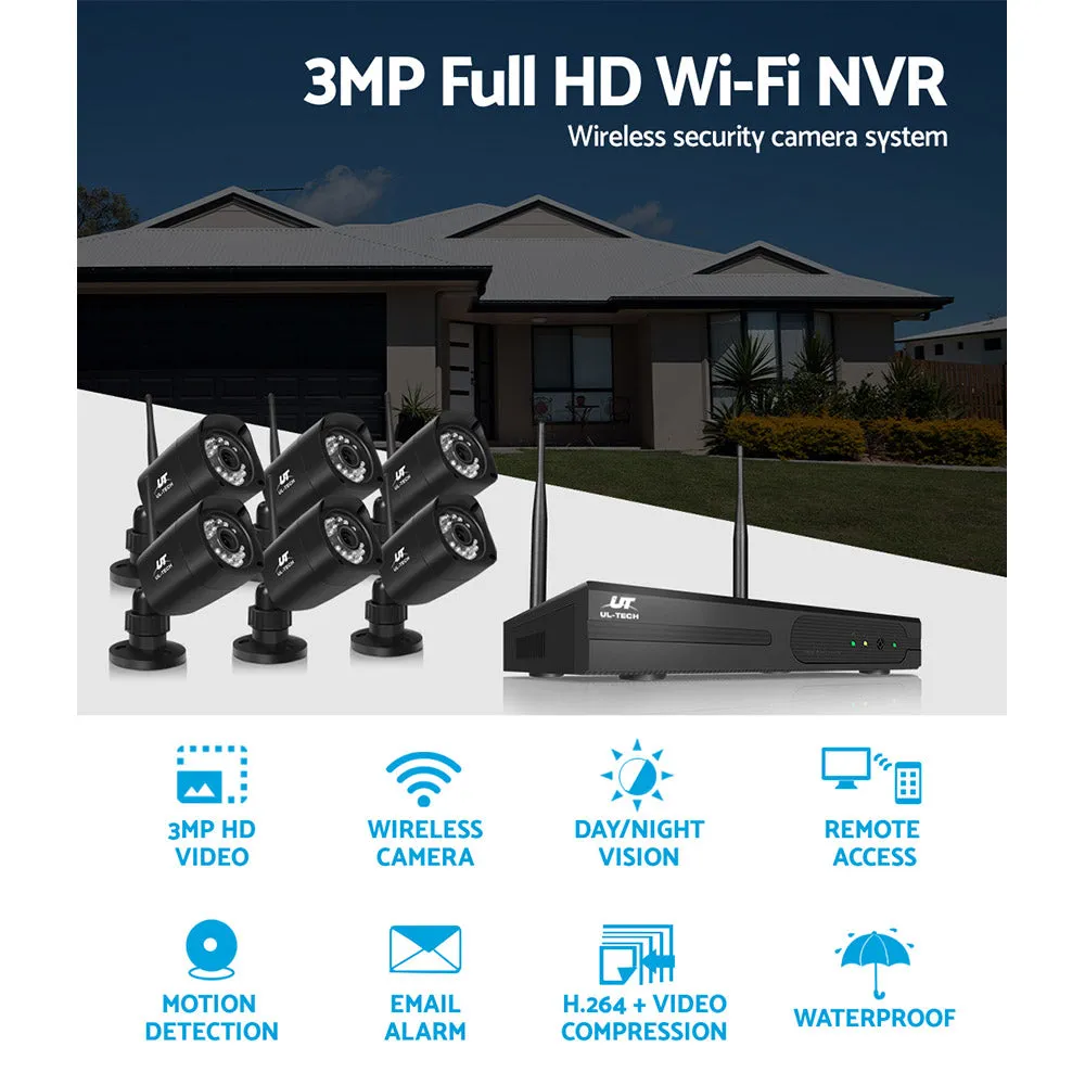CCTV Wireless Security Camera System 8CH Home Outdoor WIFI 6 Square Cameras Kit 1TB