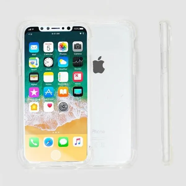 Clear & Pink TPU Case for iPhone X: Slim Transparent Shockproof Drop Resistant (Clear/Pink)