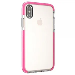 Clear & Pink TPU Case for iPhone X: Slim Transparent Shockproof Drop Resistant (Clear/Pink)