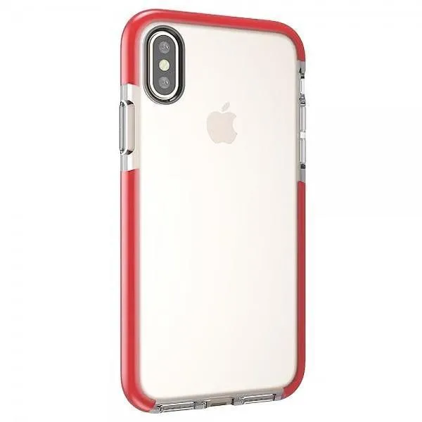 Clear & Pink TPU Case for iPhone X: Slim Transparent Shockproof Drop Resistant (Clear/Pink)