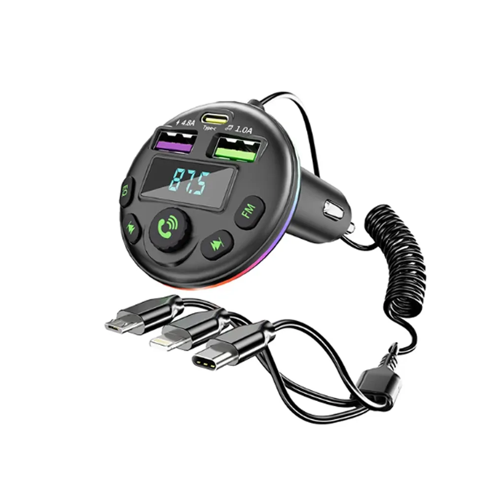 Cordless 5.0 Handsfree Audio Fm Mp3 Transmitter Q-C81-