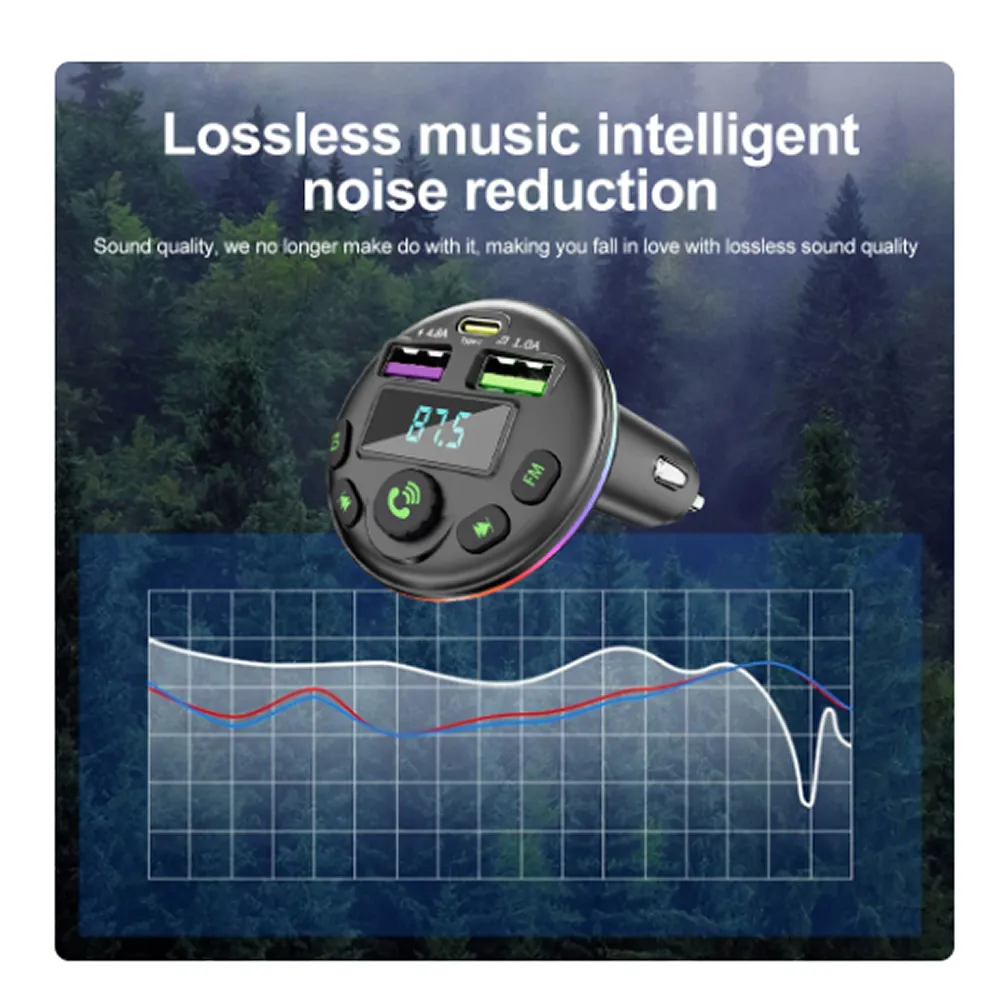 Cordless 5.0 Handsfree Audio Fm Mp3 Transmitter Q-C81-