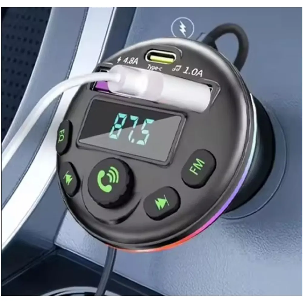 Cordless 5.0 Handsfree Audio Fm Mp3 Transmitter Q-C81-