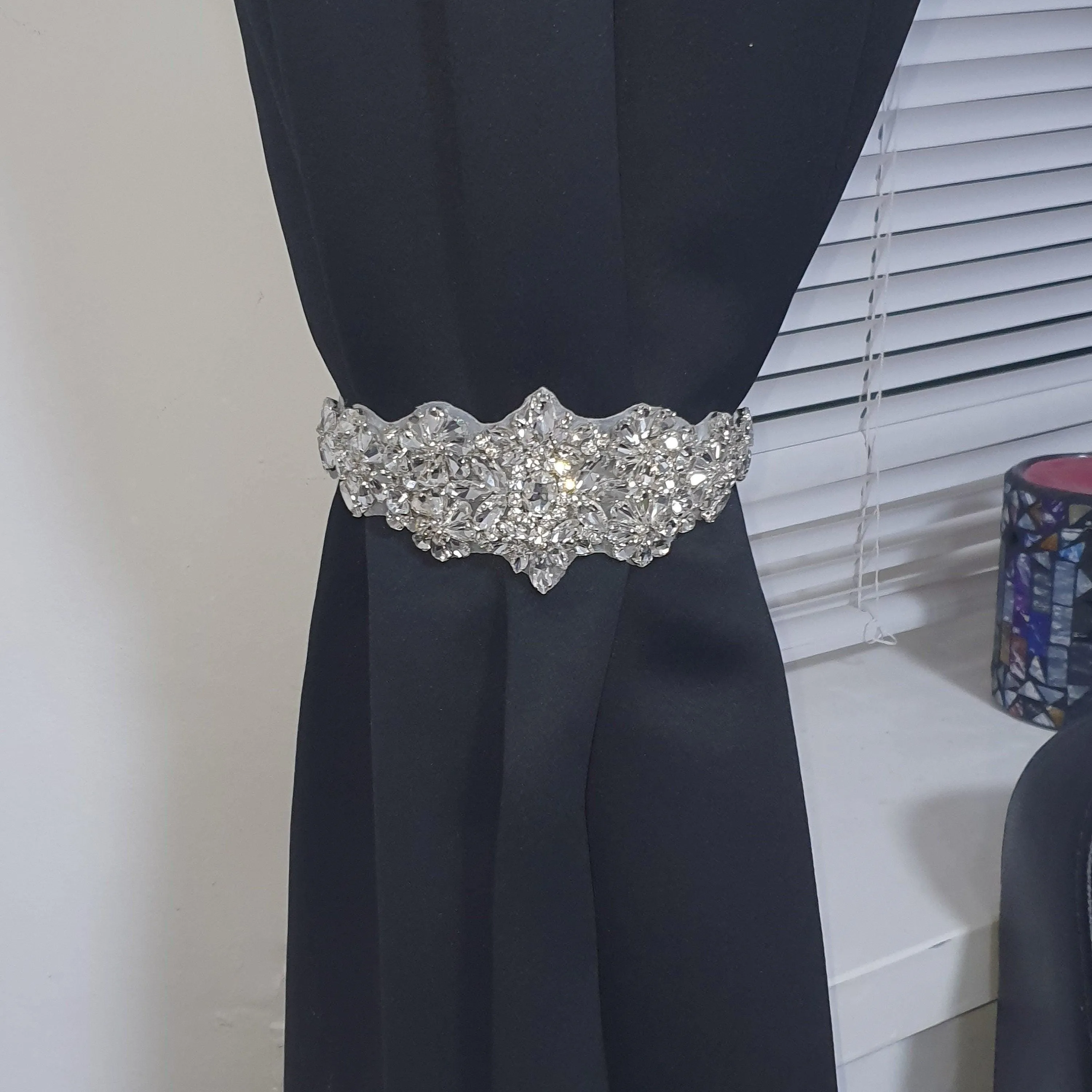 Crystal Tie Backs Curtains hold backs, magnetic holder by Crystal wedding uk