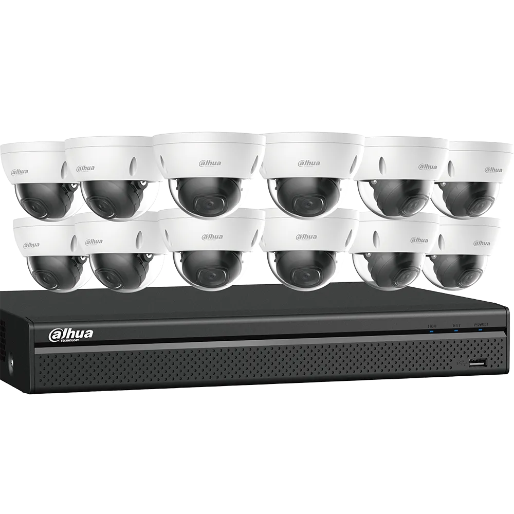 Dahua | 12 4K Dome Network Cameras with One (1) 16-channel 4K NVR | Part # N568D124S