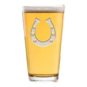 Deep Carved Horseshoe Pint Glass