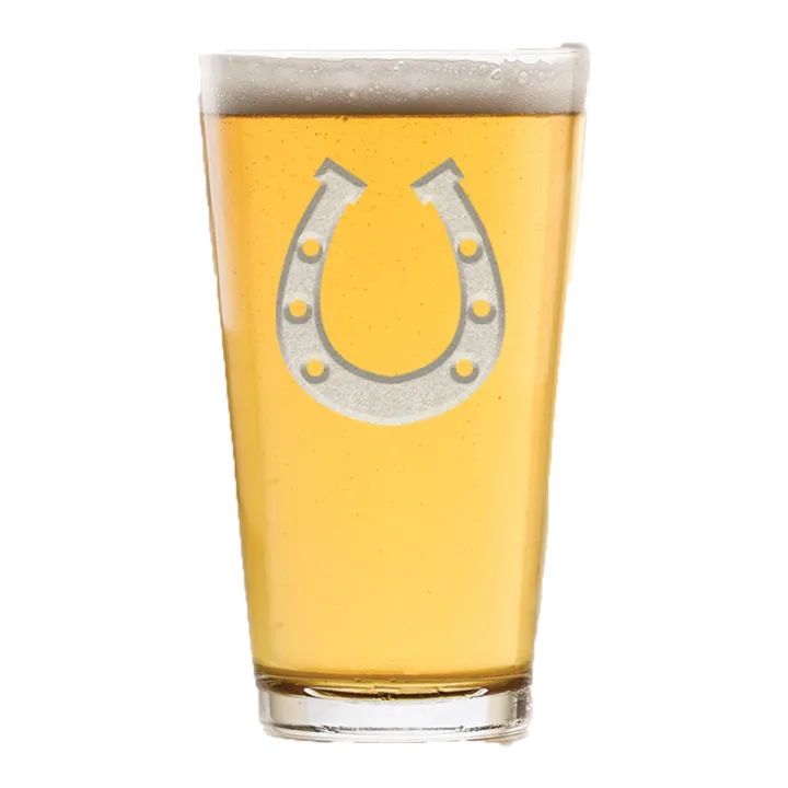 Deep Carved Horseshoe Pint Glass