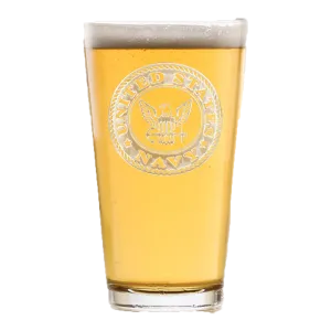 Deep Carved Navy Pint Glass