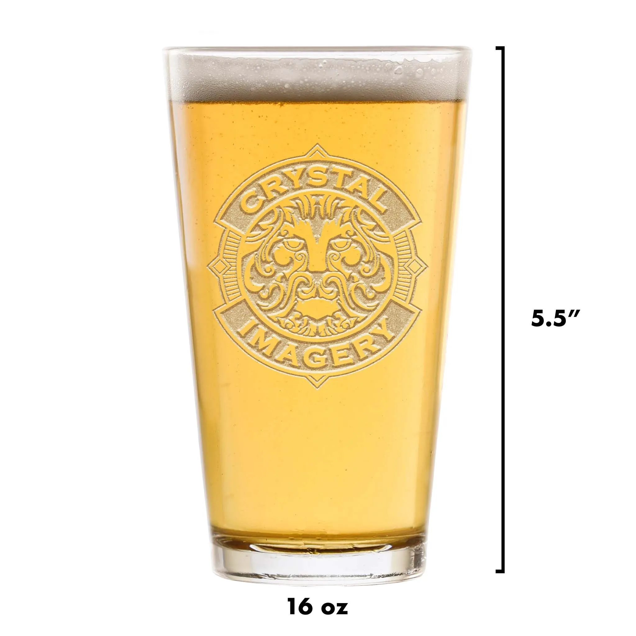 Deep Carved Navy Pint Glass