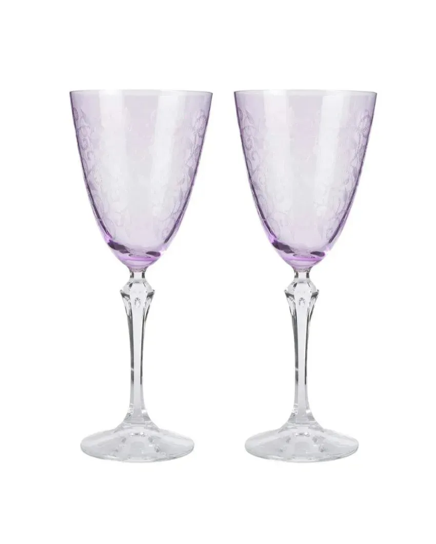 Elizabeth Wine Glass Clear Bohemia Crystal Glassware | Set of 6 | 4 x 9 inches | 350ml