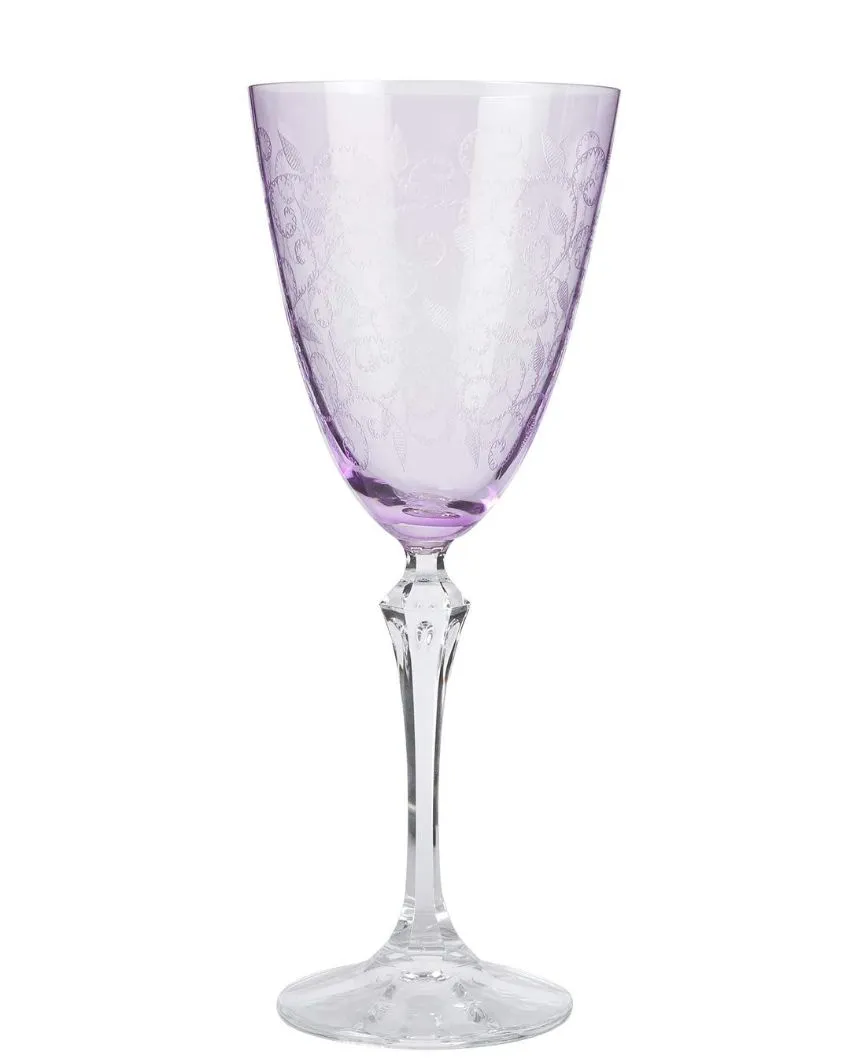 Elizabeth Wine Glass Clear Bohemia Crystal Glassware | Set of 6 | 4 x 9 inches | 350ml