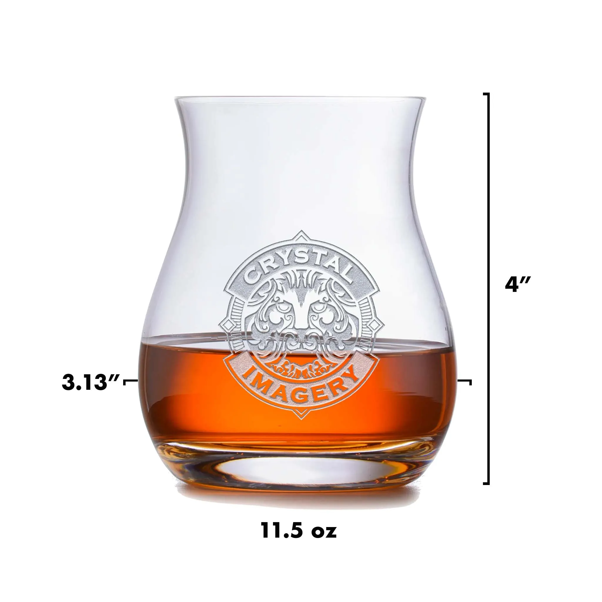 Engraved Crystal Canadian Whiskey Glass