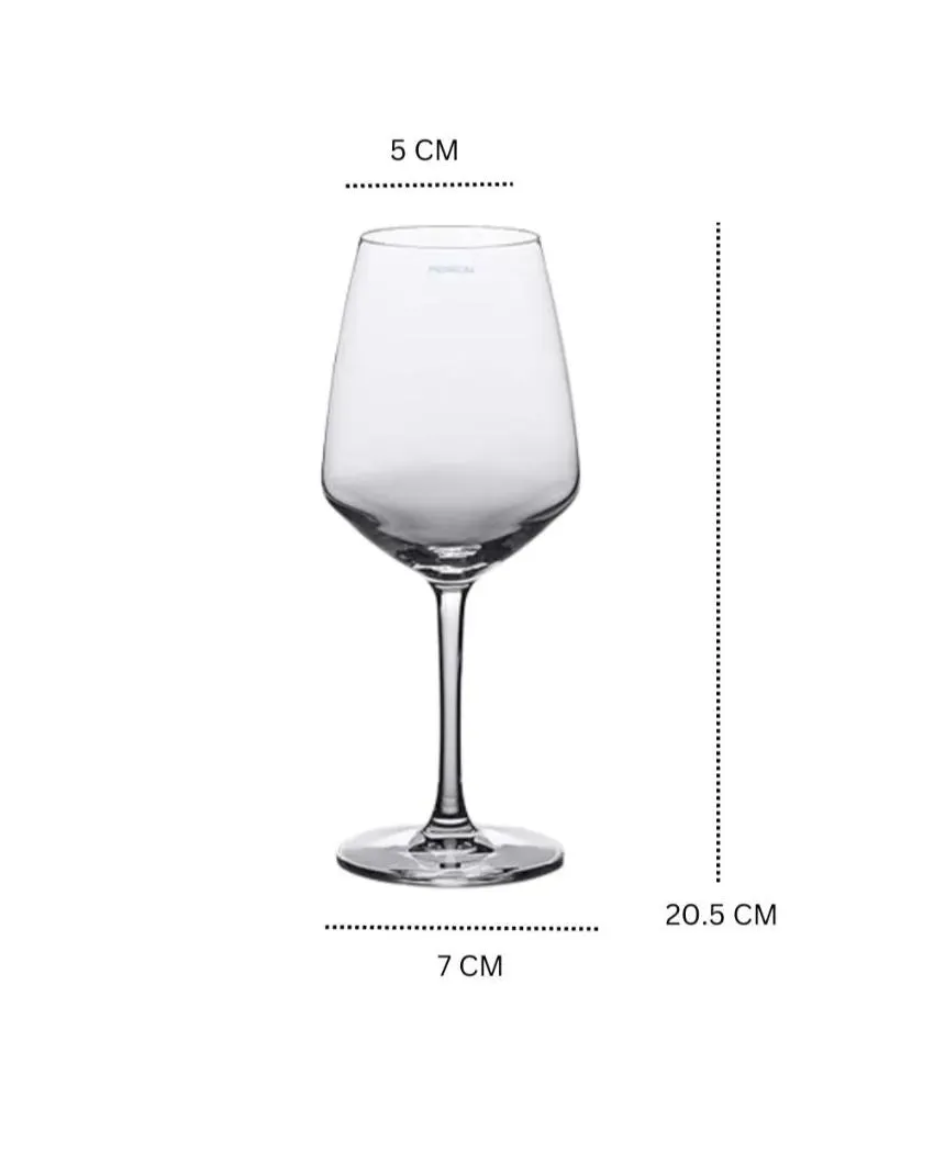 European King Size Wine Glass Combo Clear Crystal Glassware | Set of 6 | 2 x 8 inches | 250ml