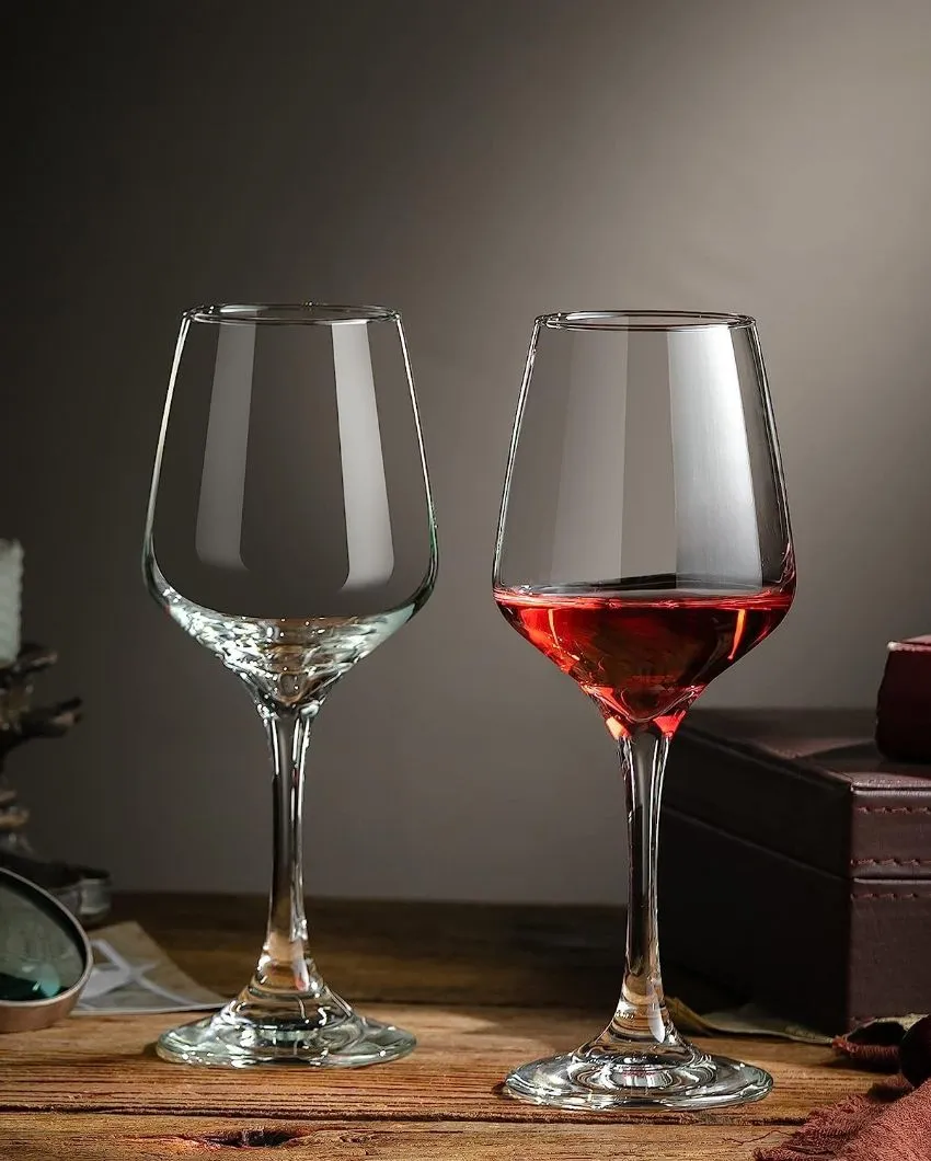 European King Size Wine Glass Combo Clear Crystal Glassware | Set of 6 | 2 x 8 inches | 250ml