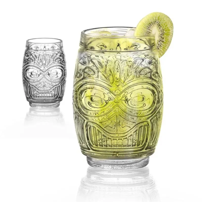 Fiji Cocktail Glasses Clear Crystal Beverageware | Set of 2 | 3 x 5 inches | 500ml