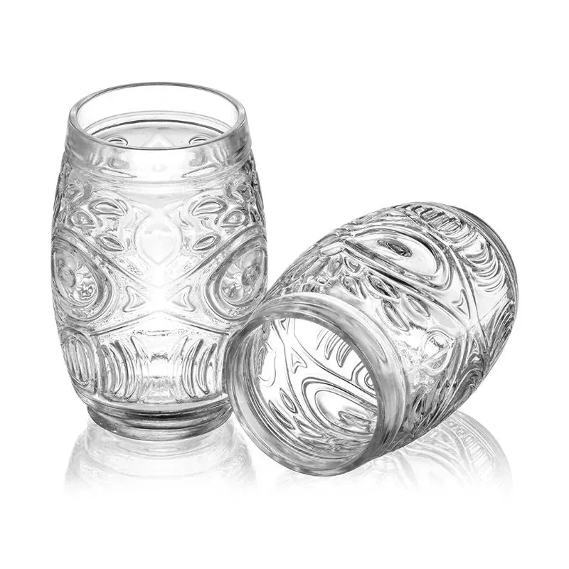 Fiji Cocktail Glasses Clear Crystal Beverageware | Set of 2 | 3 x 5 inches | 500ml