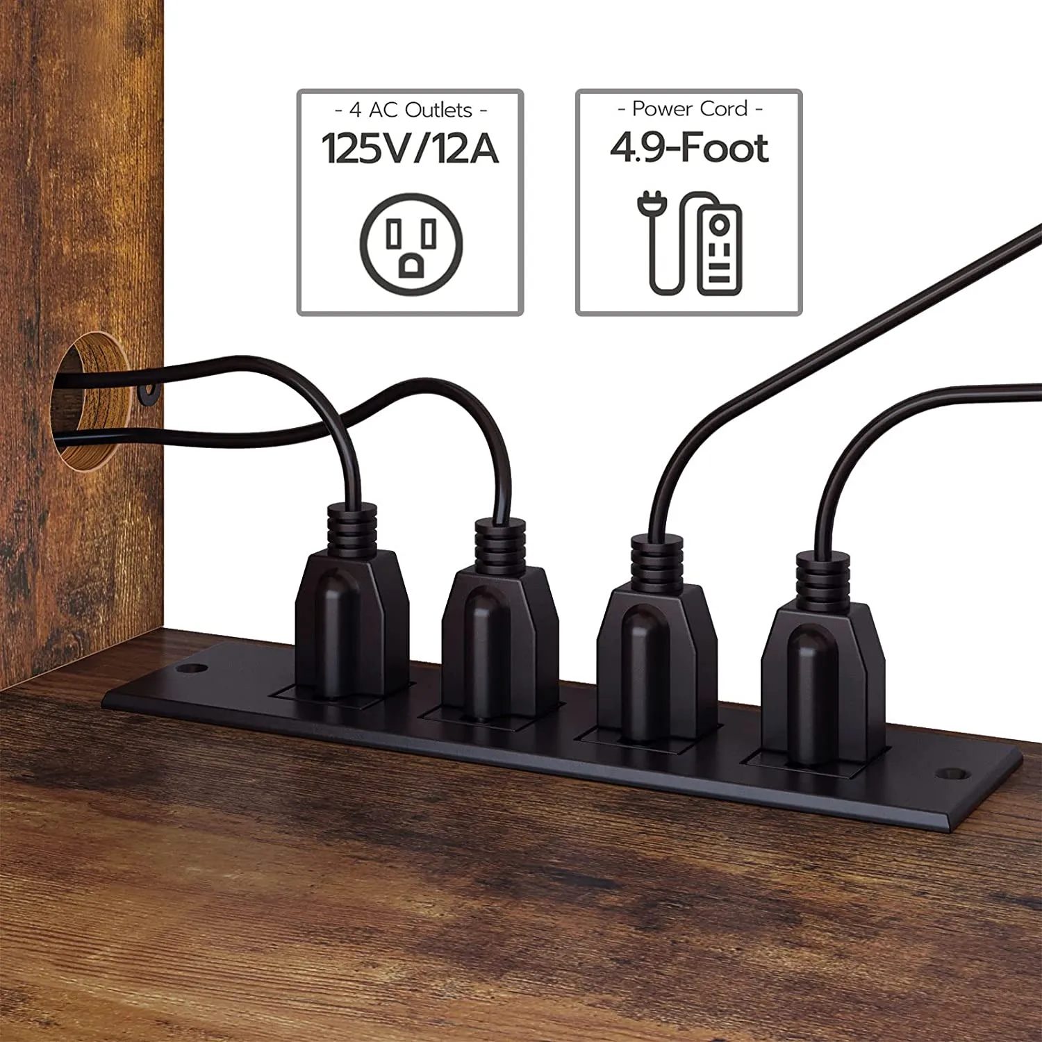 Floating TV Stand Wall Mounted TV Stand with Power Outlet, Floating TV Shelf with LED