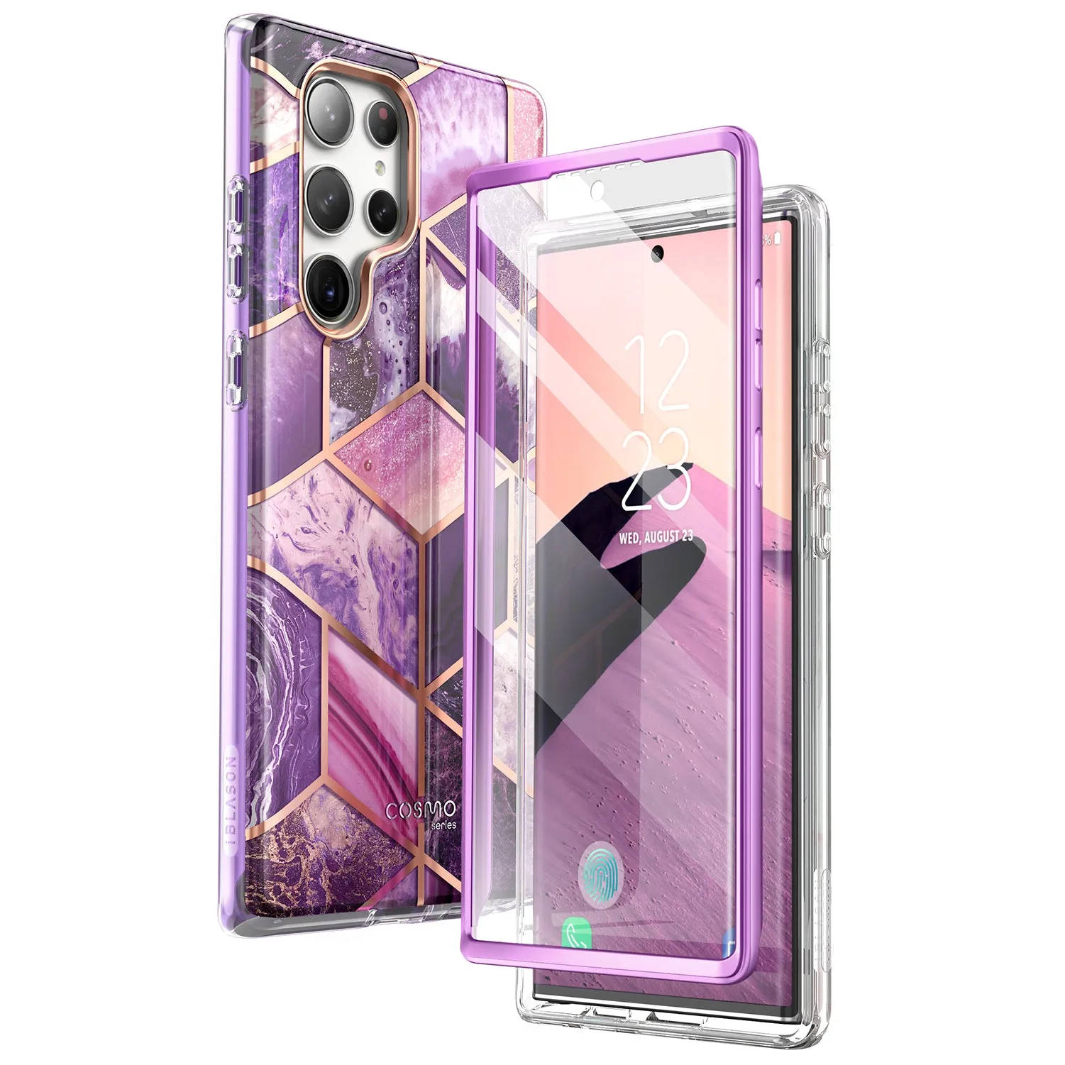 Galaxy S23 Ultra Cosmo Case - Marble Purple