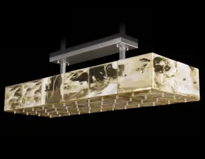 Gold Or Amber Murano Glass Kitchen Island Light