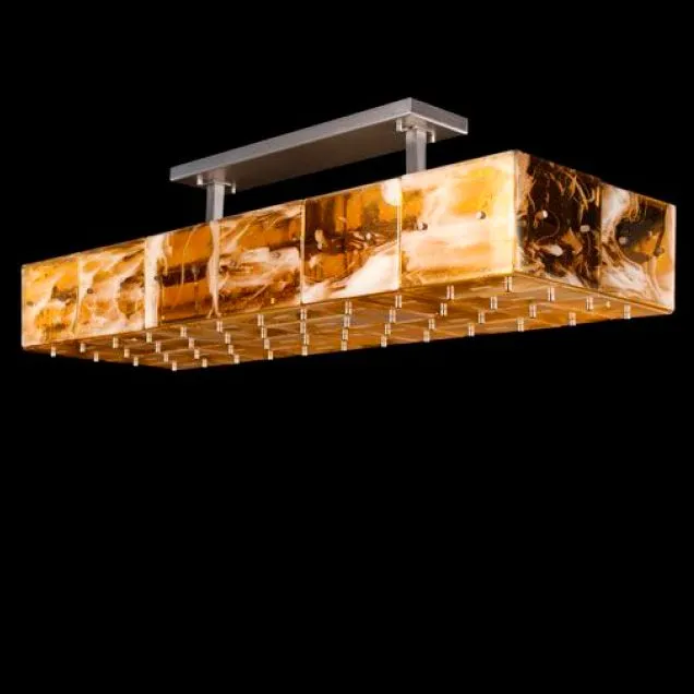 Gold Or Amber Murano Glass Kitchen Island Light
