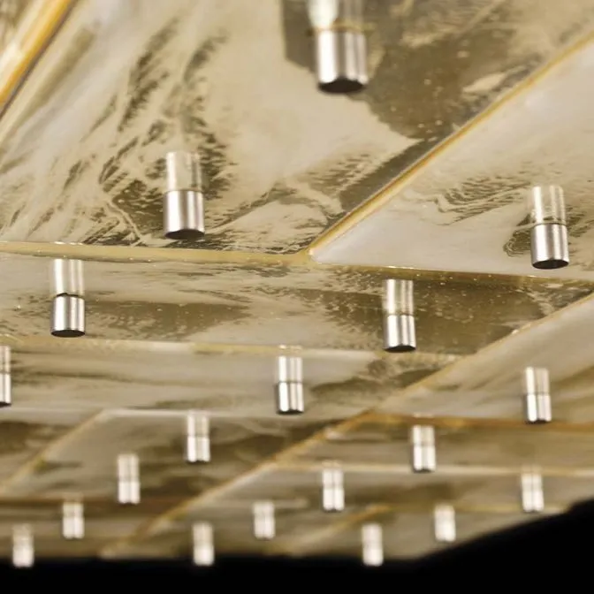 Gold Or Amber Murano Glass Kitchen Island Light