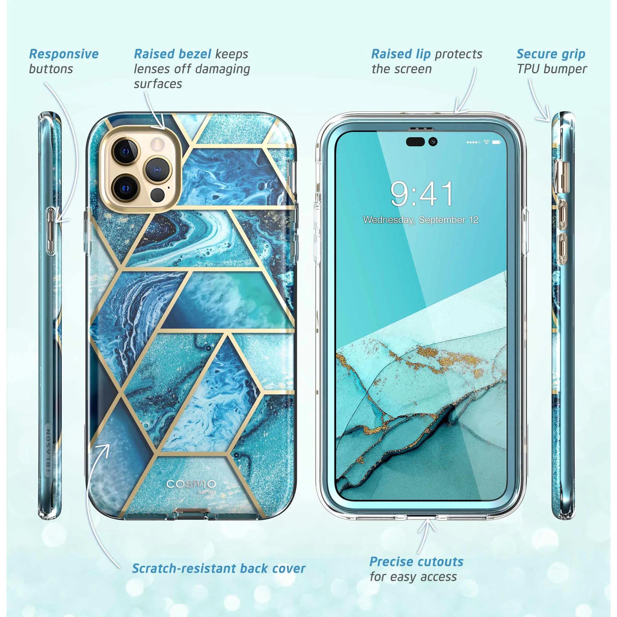 iPhone 14 Pro Max Cosmo Case - Ocean Blue
