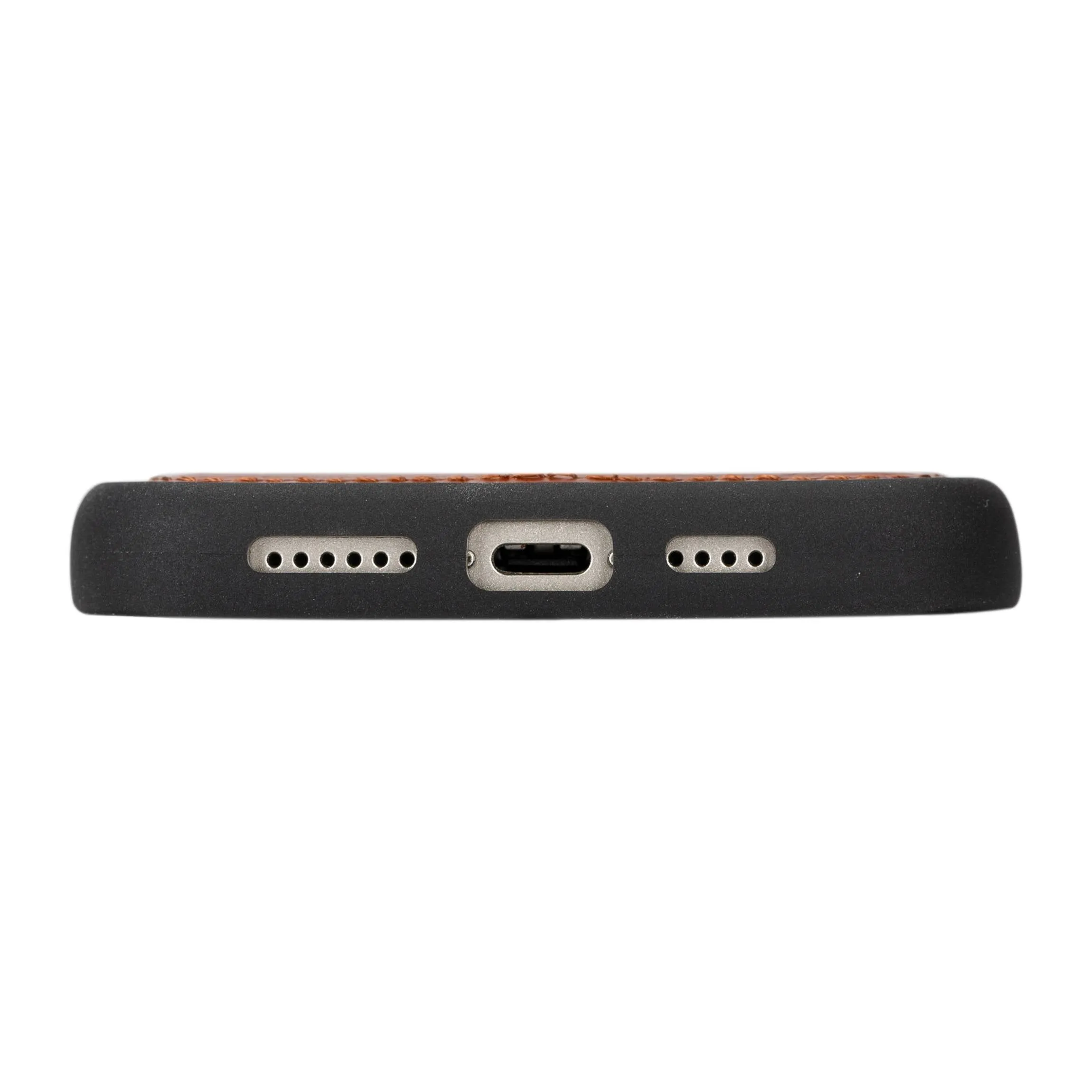 iPhone 15 Plus Leather Snap-on Flex Flat
