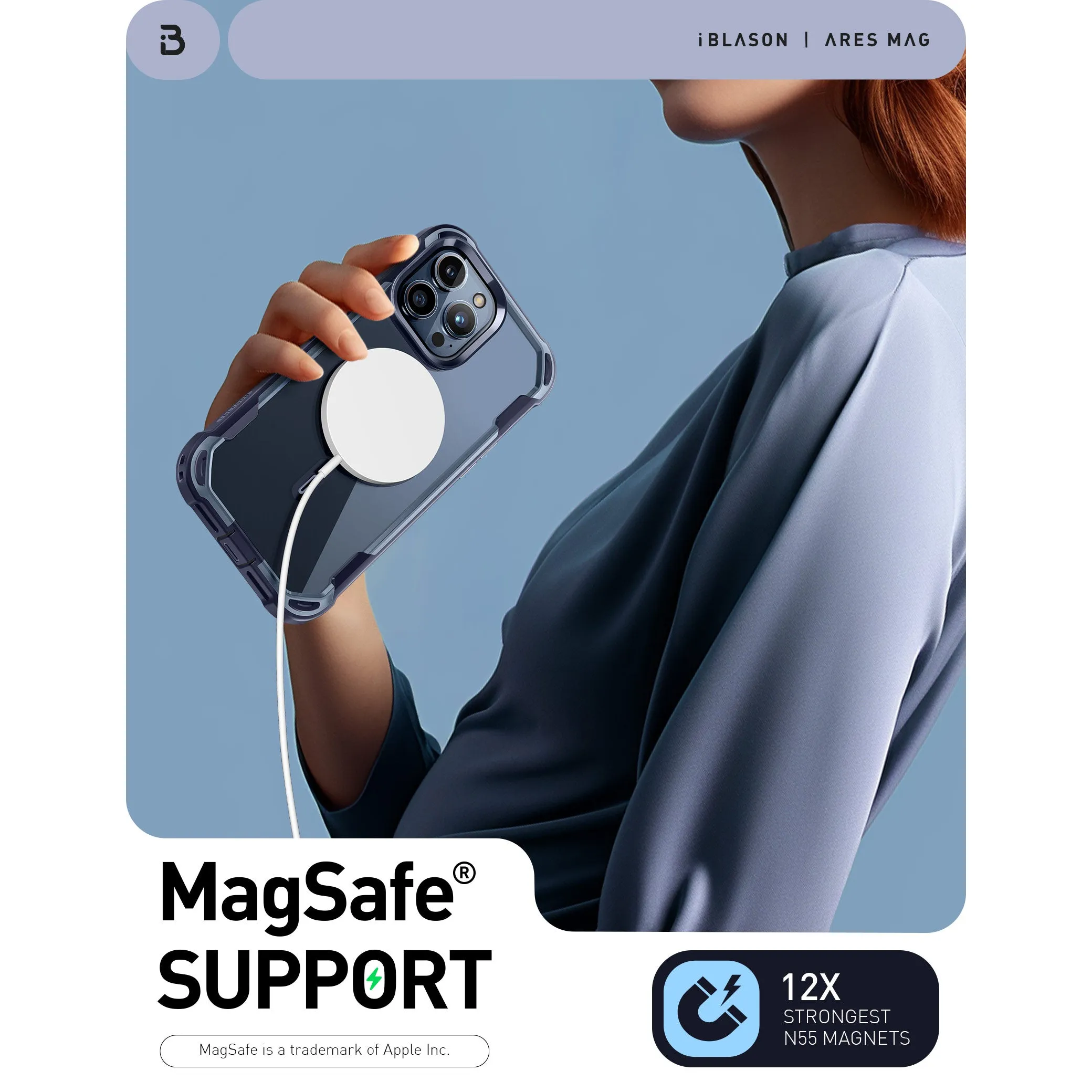 iPhone 15 Pro Max Ares Mag Case - Blue
