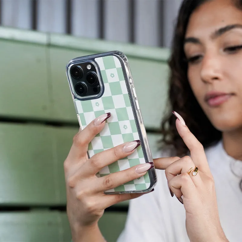 iPhone 16 Pro Halo Mag MagSafe Case-Green Checkers