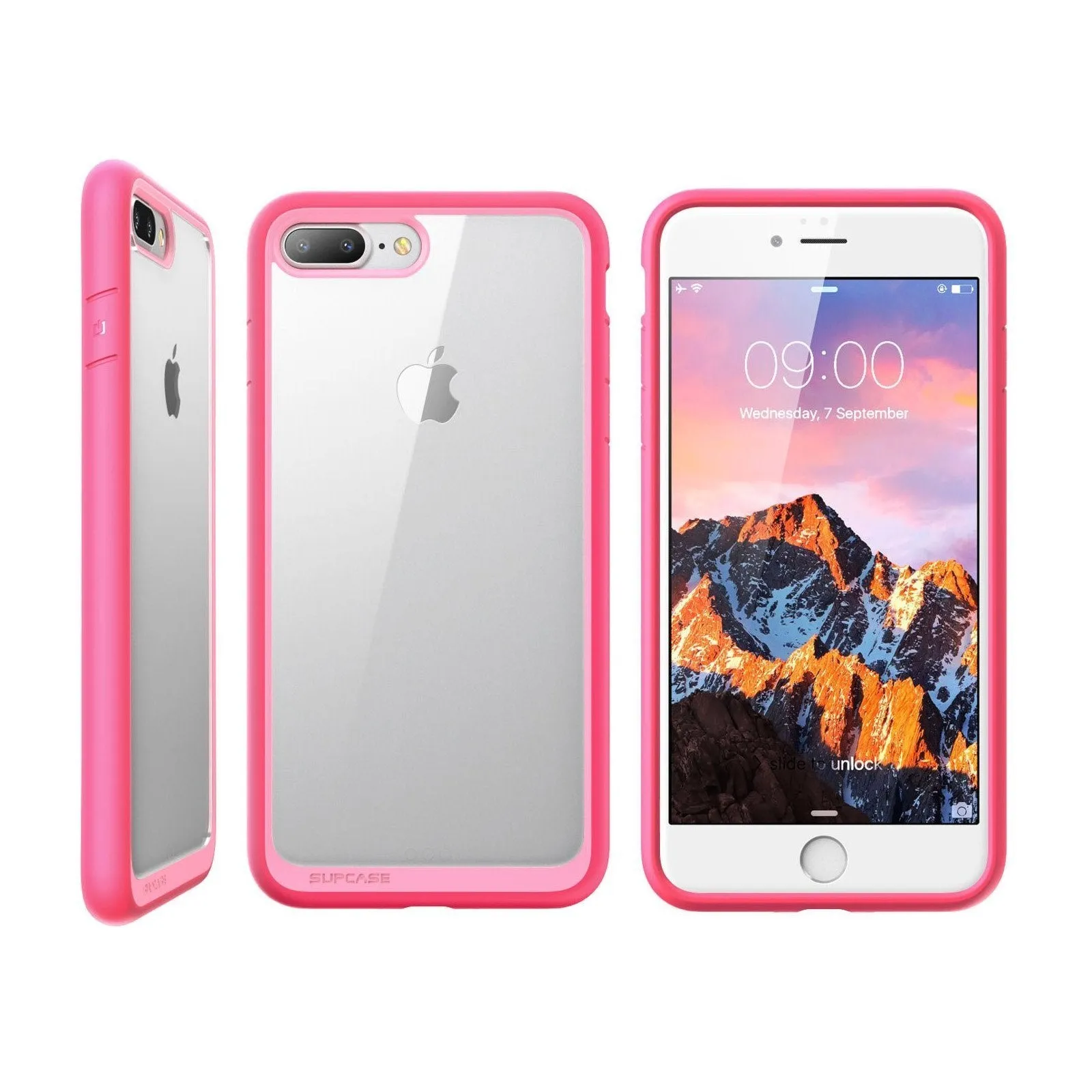 iPhone 8 Plus Unicorn Beetle Style Slim Clear Case-Pink