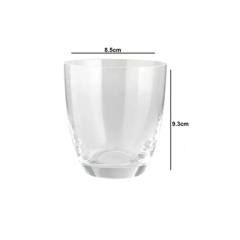 Kate Whiskey Glass Clear Bohemia Crystal Drinkware | Set of 6 | 3 x 4 inches | 300ml