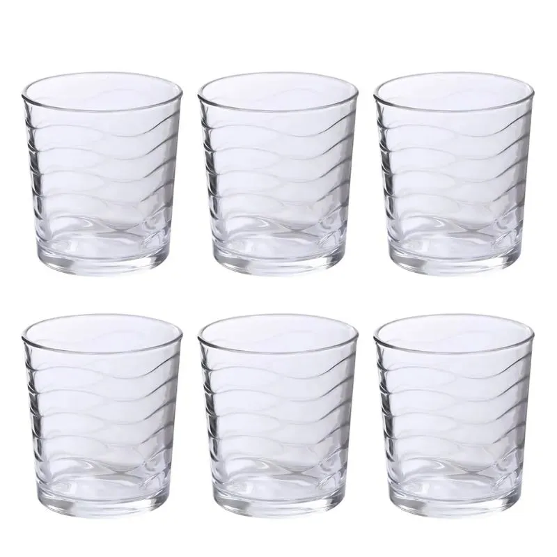 Kyma Whiskey Glasses Clear Crystal Barware | Set of 6 | 3 x 4 inches | 285ml