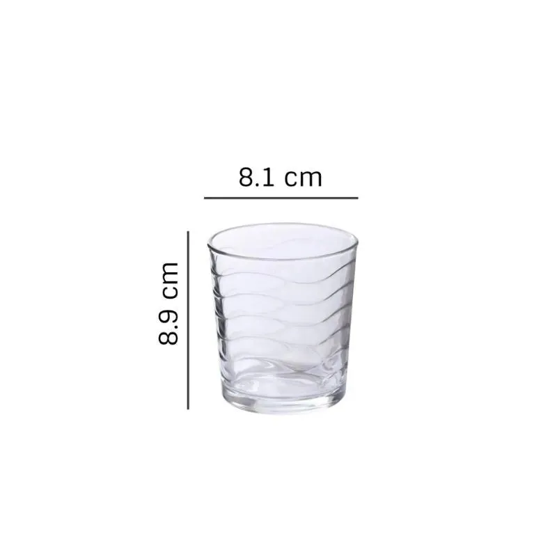 Kyma Whiskey Glasses Clear Crystal Barware | Set of 6 | 3 x 4 inches | 285ml