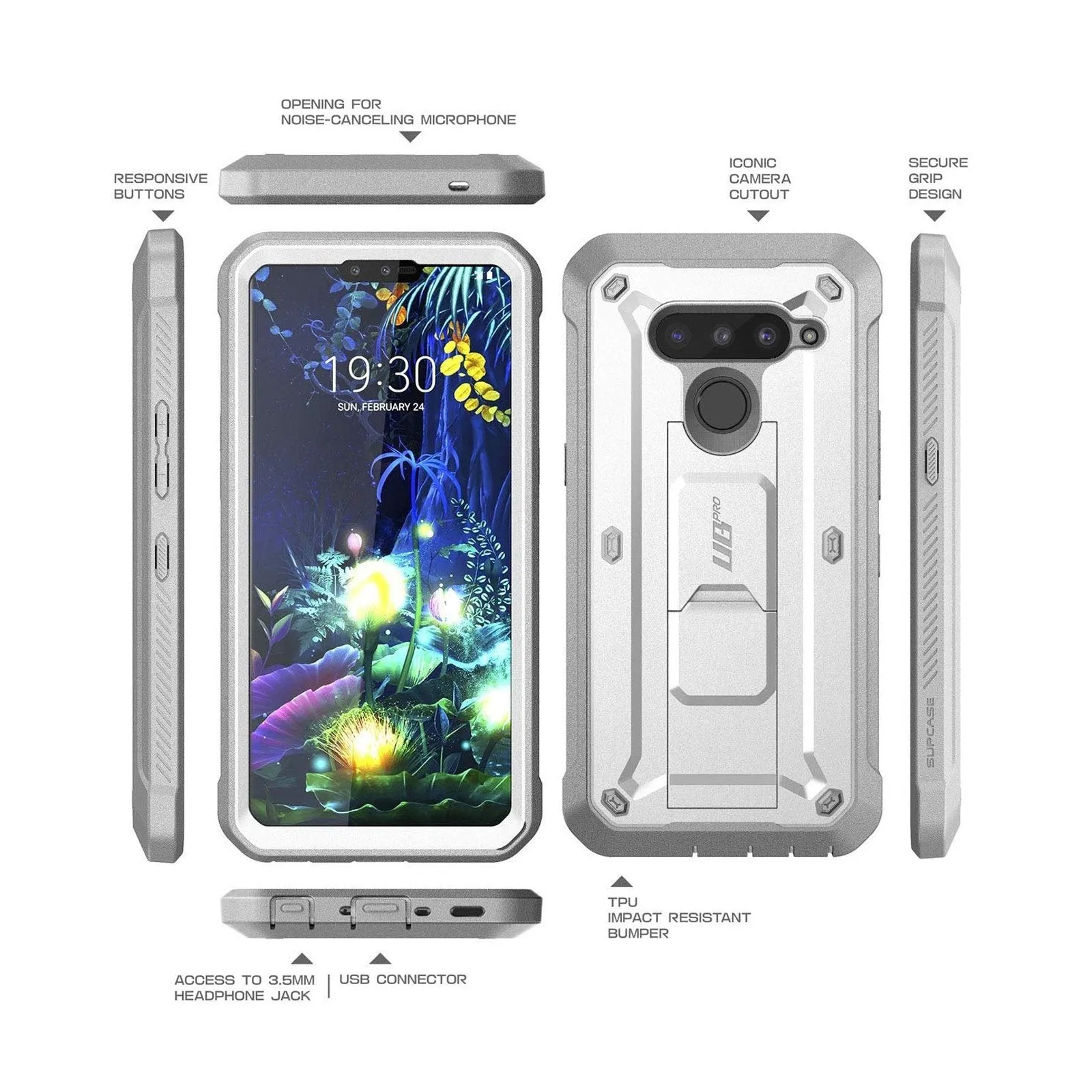 LG V50 ThinQ Unicorn Beetle Pro Full-Body Holster Case-White